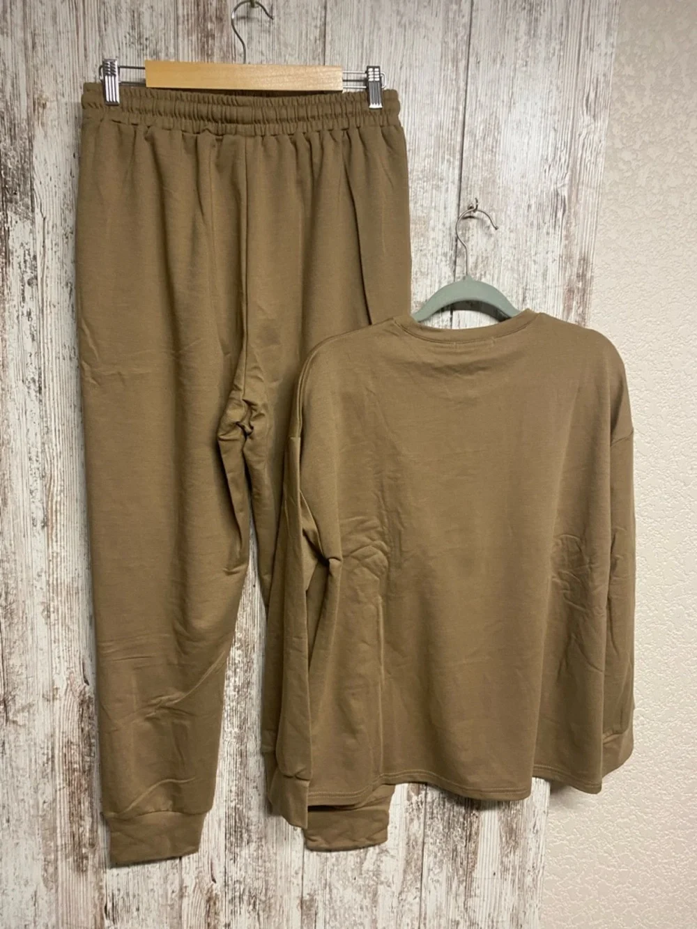 Cozy Two-Piece Lounge Set in khaki